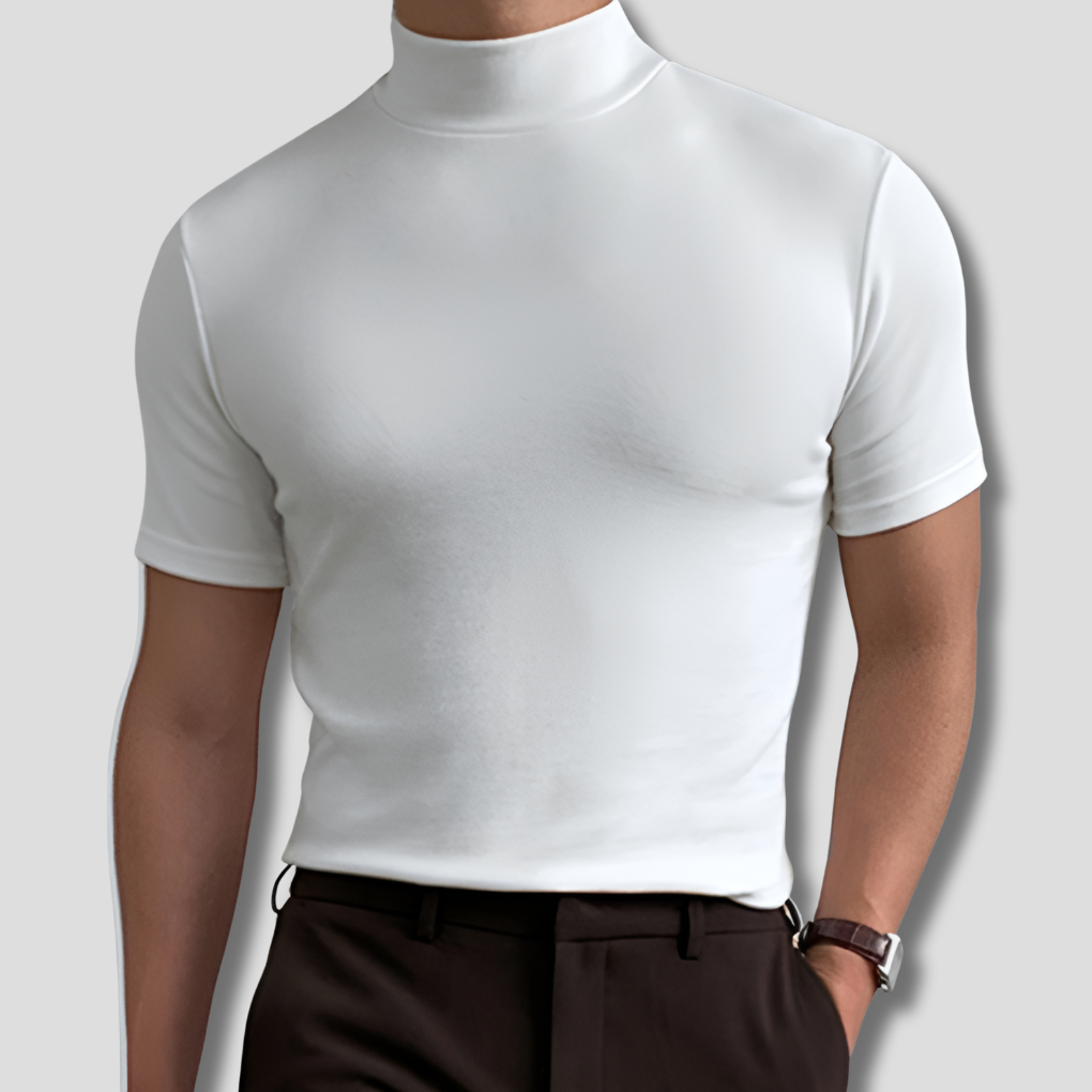 CottonBlend | Stylish Sophisticated High Neck Men's T-Shirt 1