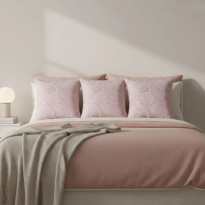 Geometric spiral embroidery on cotton throw pillow cover for sofa decoration