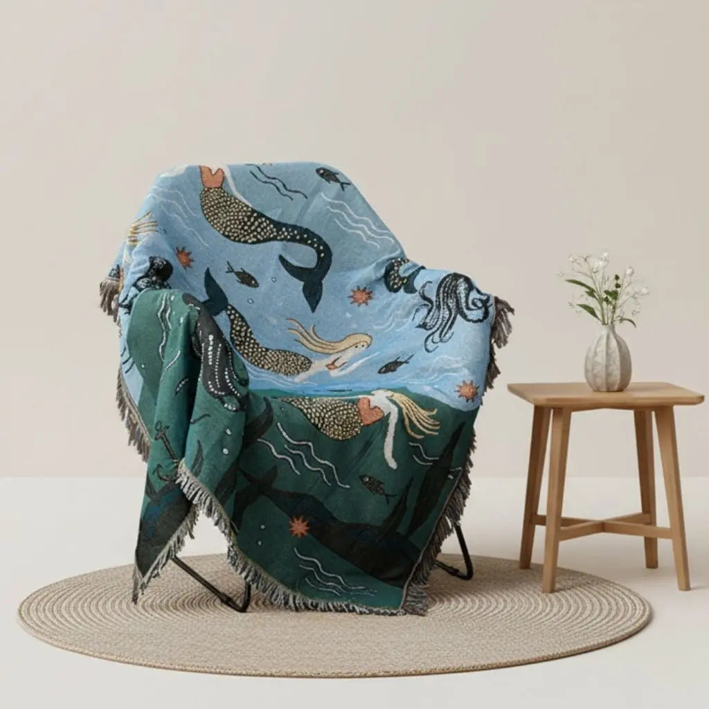 Coastal Ocean Soft Cotton Throw Blanket - Lusomart
