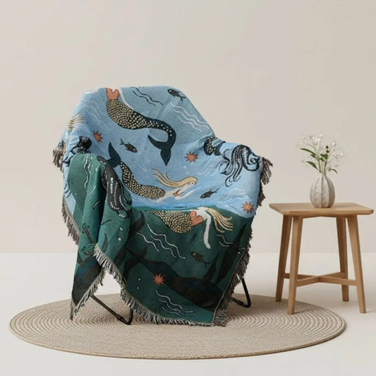 Coastal Ocean Soft Cotton Throw Blanket - Lusomart