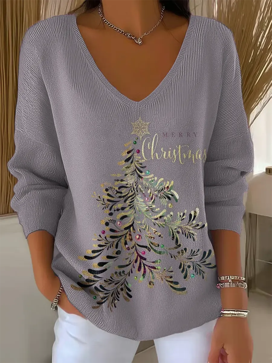 Warm Women's Christmas Sweater with Soft Collar - Lusomart