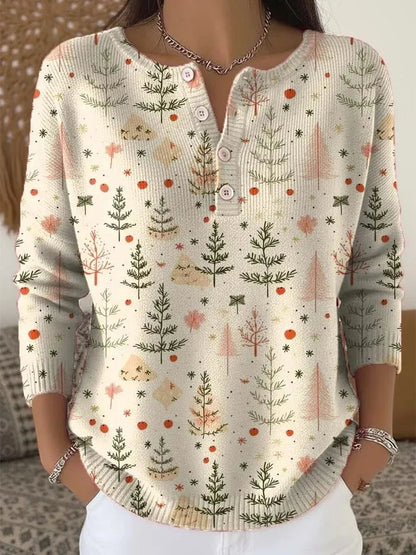 Cozy Collection | Women's Sweater with Festive Print – Flattering Fit for Holiday Cheer 2