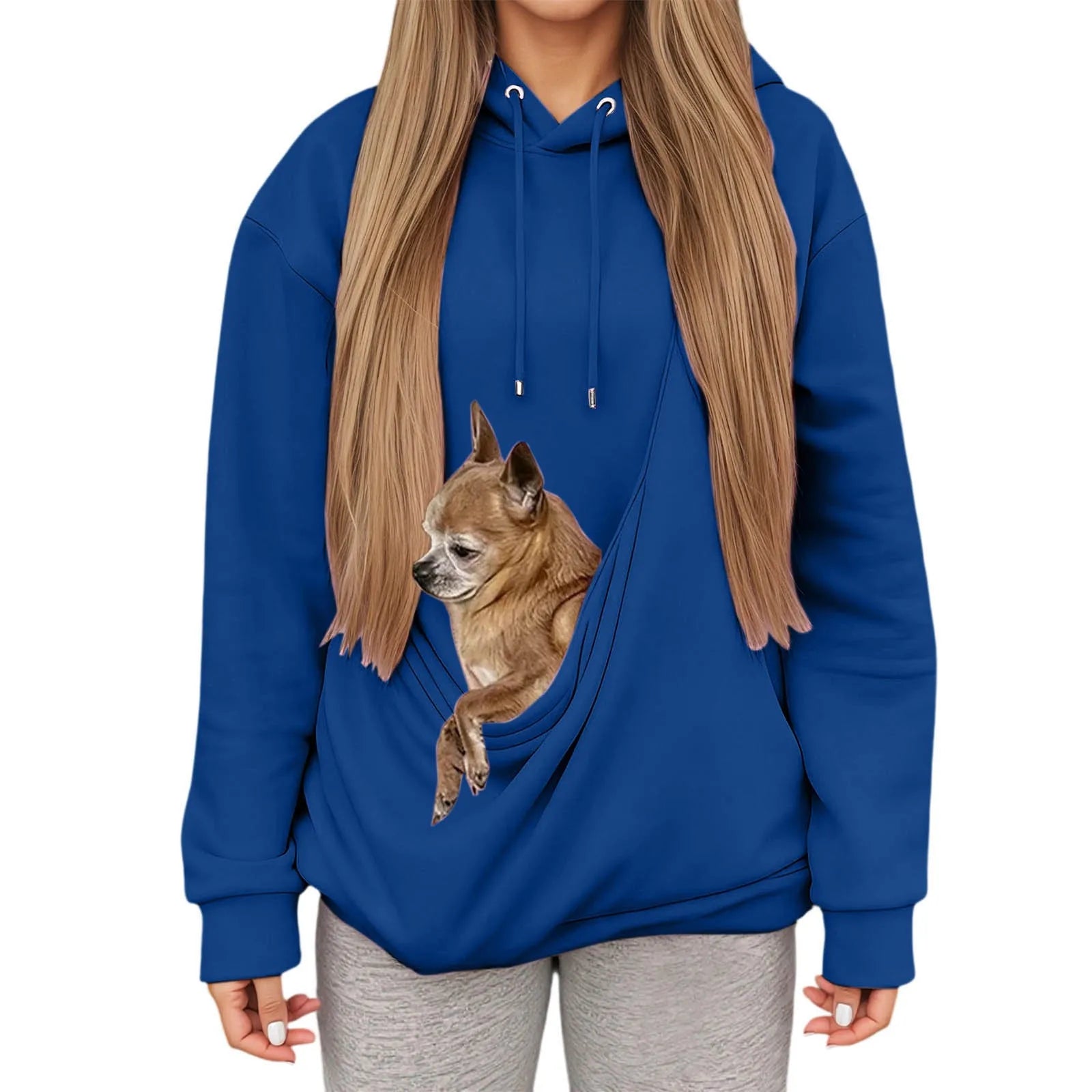 Cozy Hoodie with Pet Carrier Pocket – Comfortable Hooded Sweatshirt for Small Pets 11