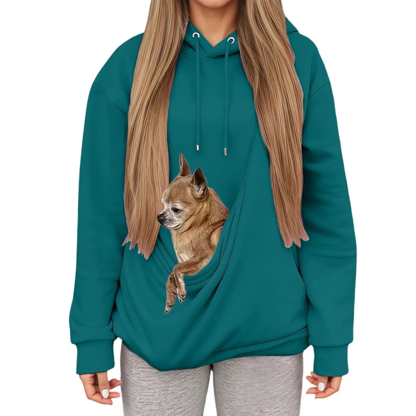 Cozy Hoodie with Pet Carrier Pocket – Comfortable Hooded Sweatshirt for Small Pets 12