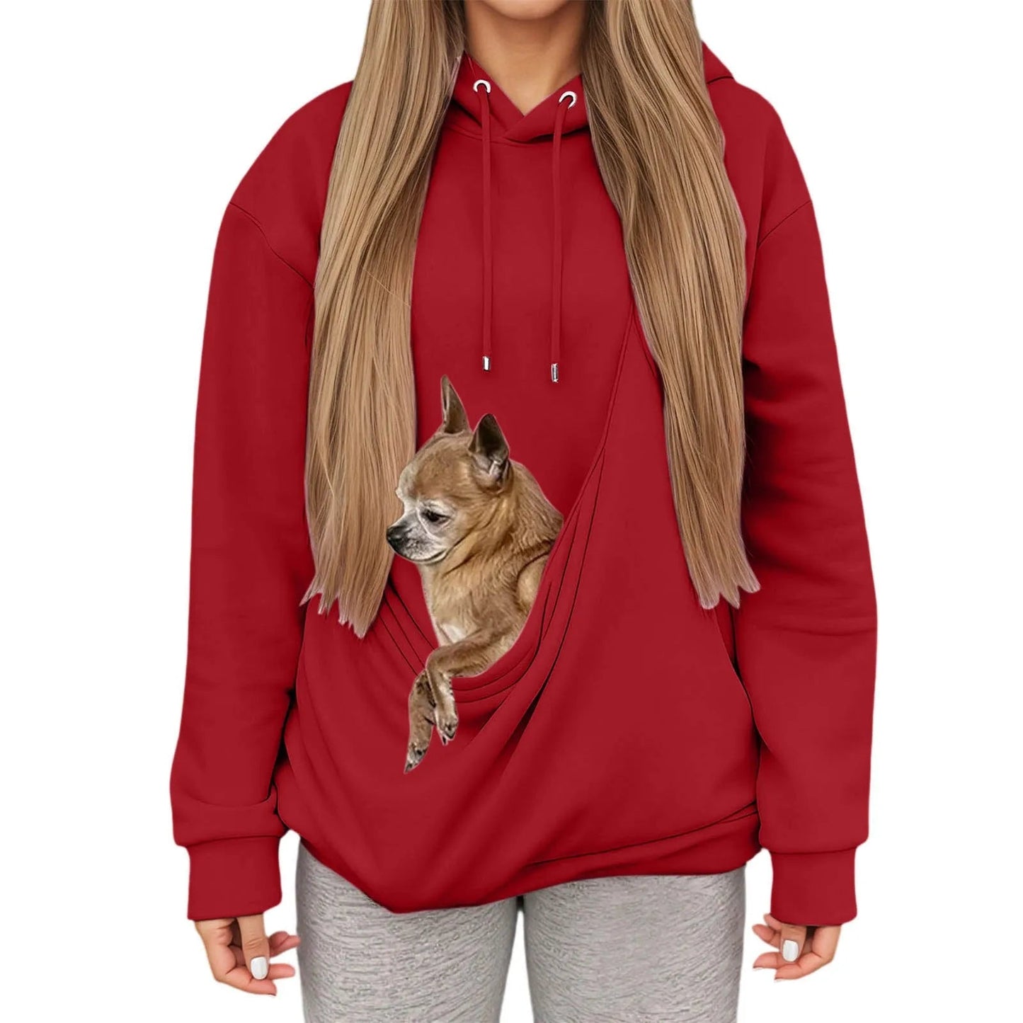 Cozy Hoodie with Pet Carrier Pocket – Comfortable Hooded Sweatshirt for Small Pets 13