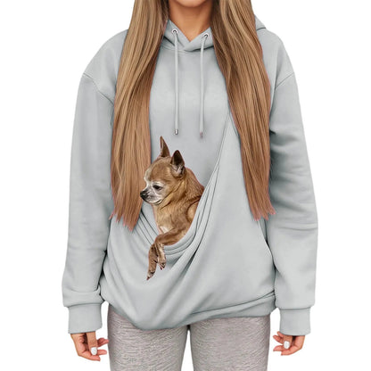 Cozy Hoodie with Pet Carrier Pocket – Comfortable Hooded Sweatshirt for Small Pets 14