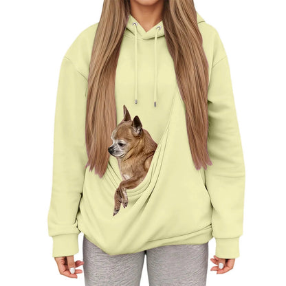 Cozy Hoodie with Pet Carrier Pocket – Comfortable Hooded Sweatshirt for Small Pets 4