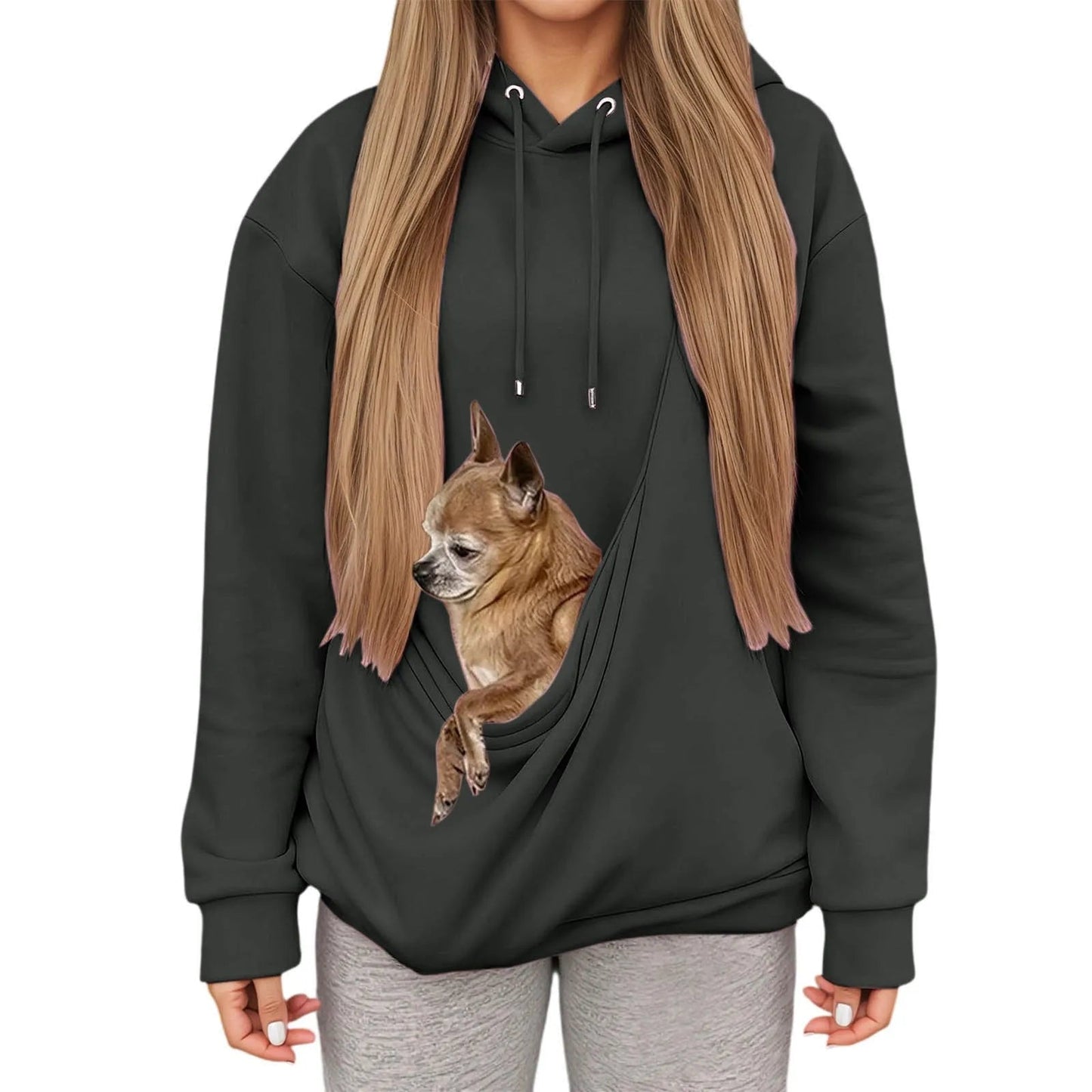 Cozy Hoodie with Pet Carrier Pocket – Comfortable Hooded Sweatshirt for Small Pets 6