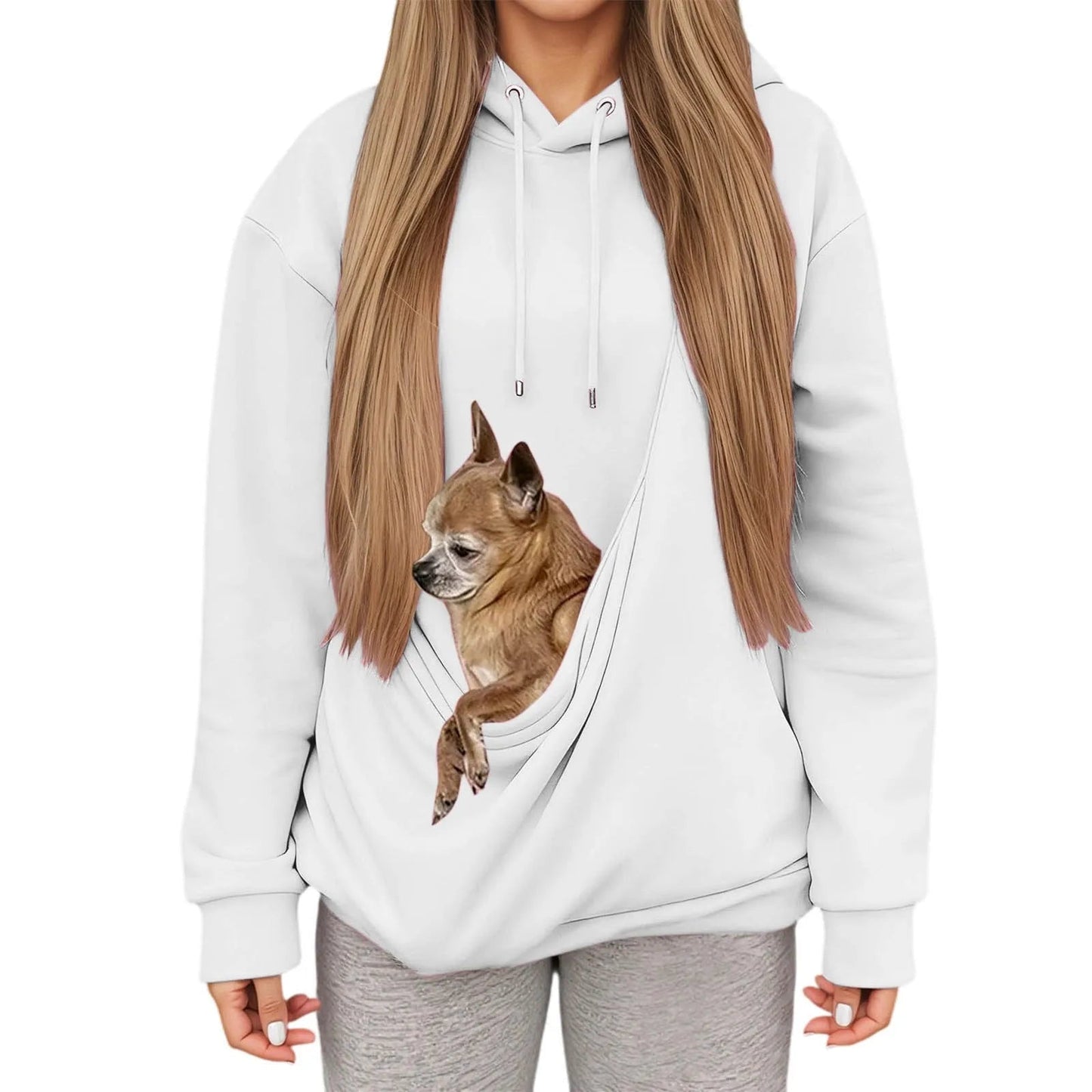 Cozy Hoodie with Pet Carrier Pocket – Comfortable Hooded Sweatshirt for Small Pets 9