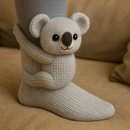 Cozy Non-Slip Plush House Socks 3D Animal Design Unisex 10