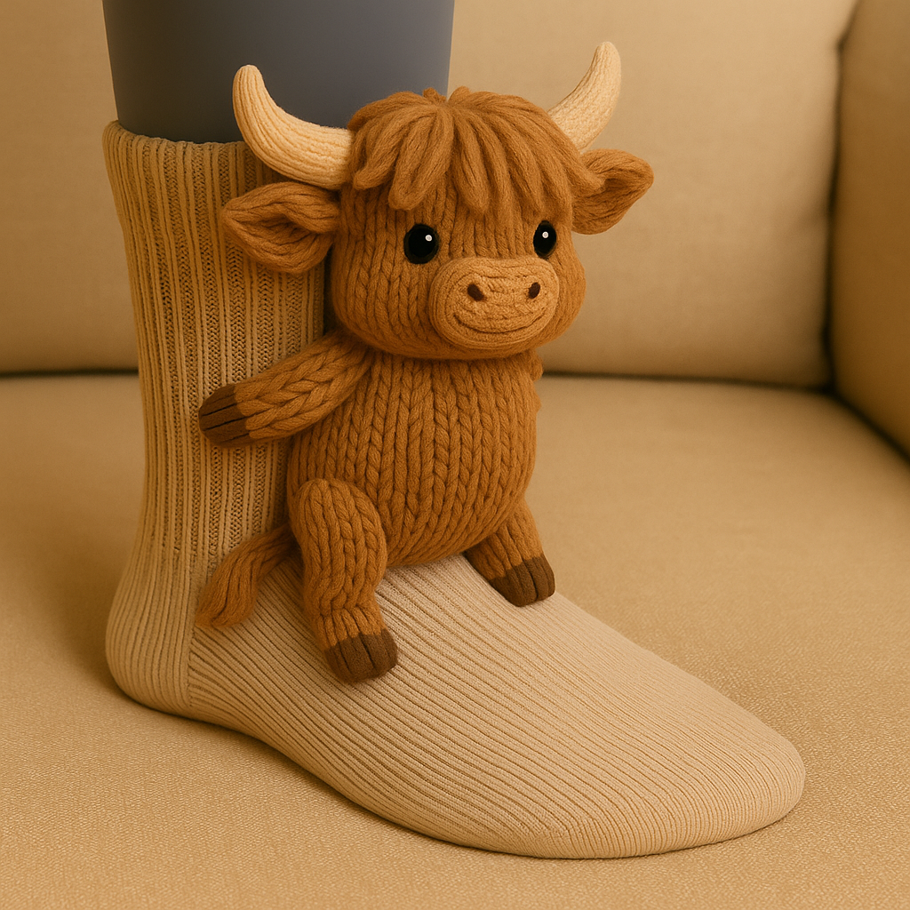 Cozy Non-Slip Plush House Socks 3D Animal Design Unisex 2