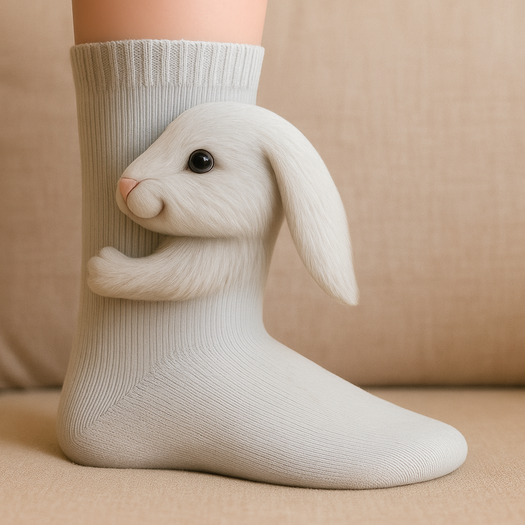 Cozy Non-Slip Plush House Socks 3D Animal Design Unisex 5