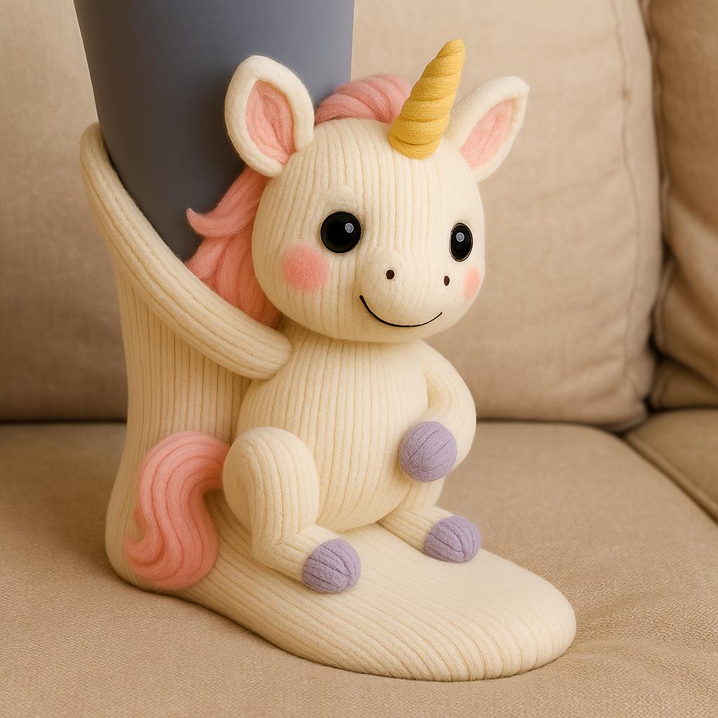 Cozy Non-Slip Plush House Socks 3D Animal Design Unisex 9