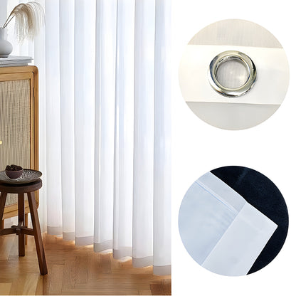 Elegant White Lightweight Semi Sheer Window Curtains