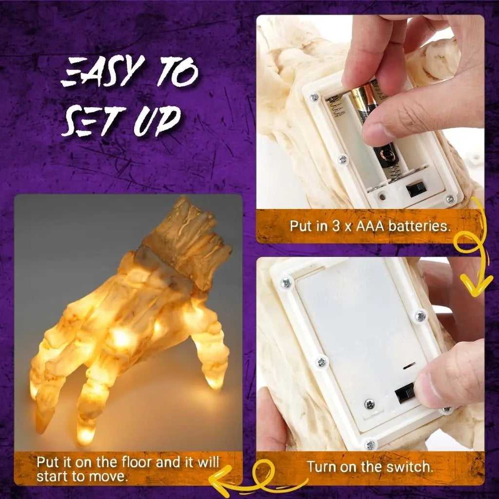 Halloween LED Luminous Crawling Hand - With Motion and Sound Effects Inovessa