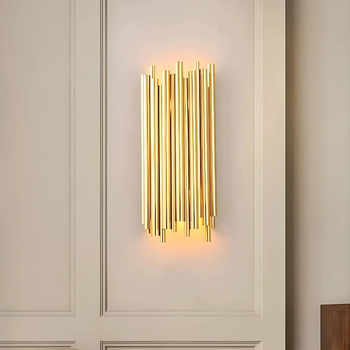Cristaluxe | Elegant Modern Crystal Wall Sconce Lighting with Golden Accents 11