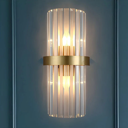 Cristaluxe | Elegant Modern Crystal Wall Sconce Lighting with Golden Accents 13