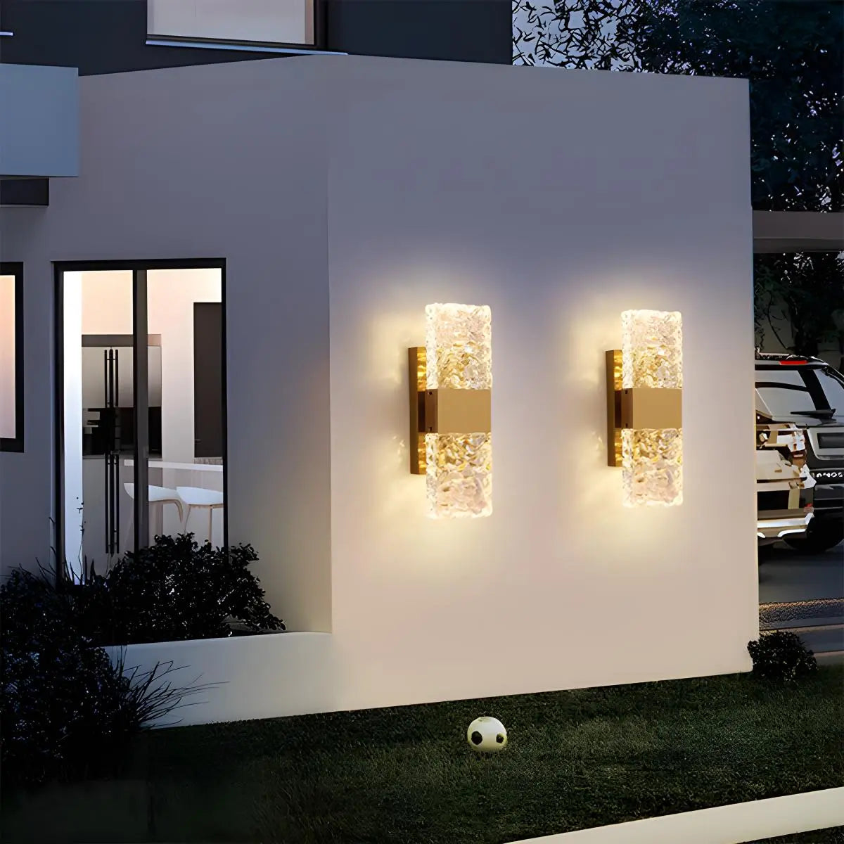 Cristaluxe | Elegant Modern Crystal Wall Sconce Lighting with Golden Accents 16