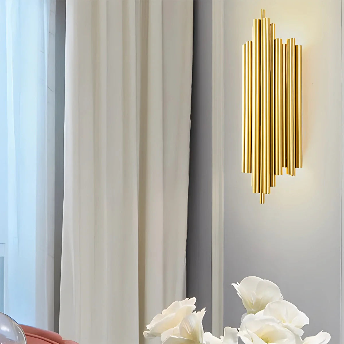 Cristaluxe | Elegant Modern Crystal Wall Sconce Lighting with Golden Accents 21