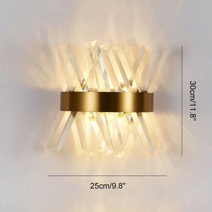 Cristaluxe | Elegant Modern Crystal Wall Sconce Lighting with Golden Accents 3