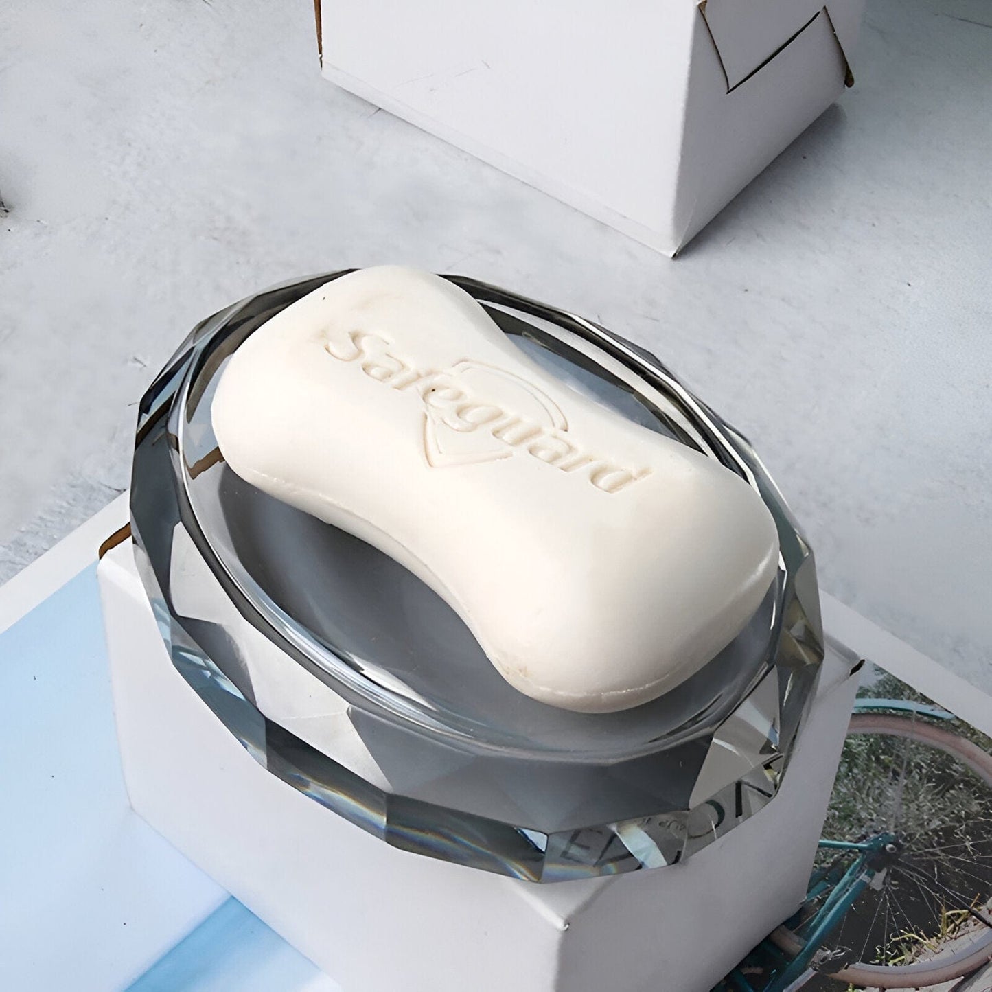 Luxury Clear Glass Bathroom Accessory Set