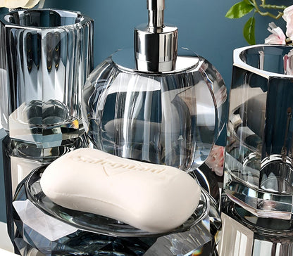 Luxury Clear Glass Bathroom Accessory Set