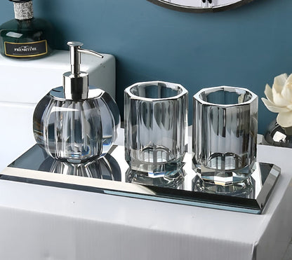 Luxury Clear Glass Bathroom Accessory Set