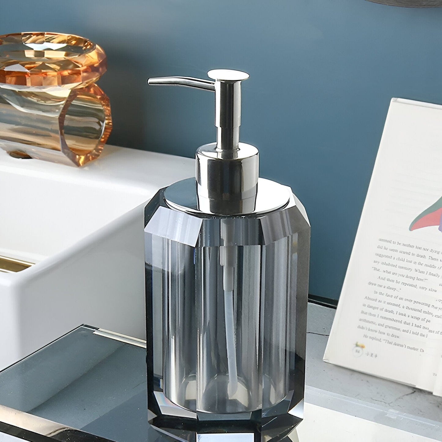 Luxury Clear Glass Bathroom Accessory Set