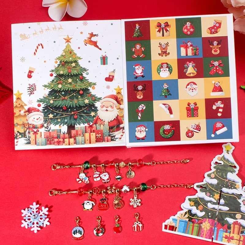 CrystalJoy | Festive Kids’ Christmas Countdown Bracelet Set with Colorful Beads 3
