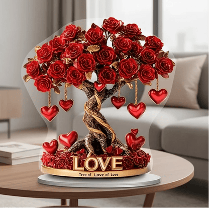Romantic Heart Shaped Ornamental Tree with Gold Stand - Lusomart