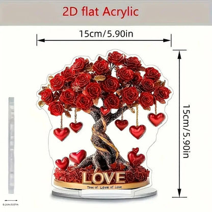 CrystalRose | Elegant Heart-Shaped Decorative Love Tree with Golden Base 4