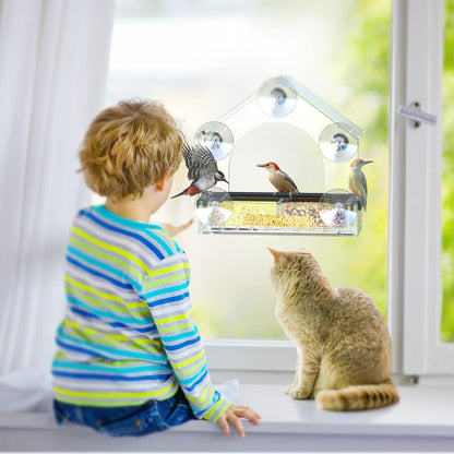 CrystalVista | Modern Durable Acrylic Window Bird Feeder for Wildlife Observation 2