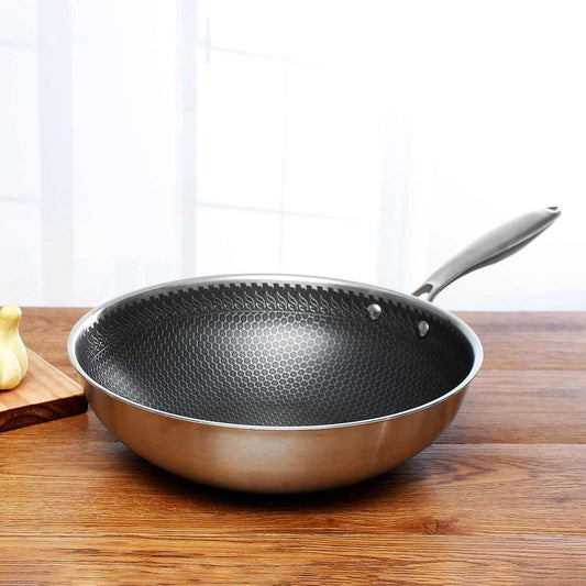 Durable Non Stick Stainless Steel Skillet for Easy Cooking - Lusomart