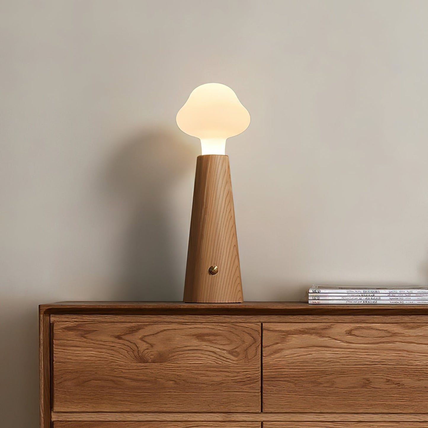 Warm Wooden Nightstand Desk Lamp