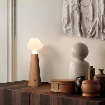 Warm Wooden Nightstand Desk Lamp