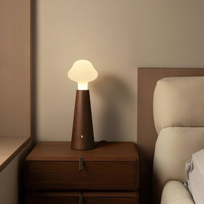 Warm Wooden Nightstand Desk Lamp