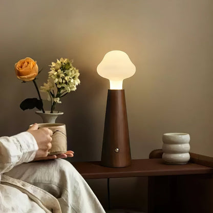 Warm Wooden Nightstand Desk Lamp