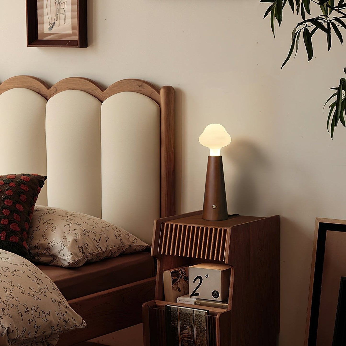 Warm Wooden Nightstand Desk Lamp