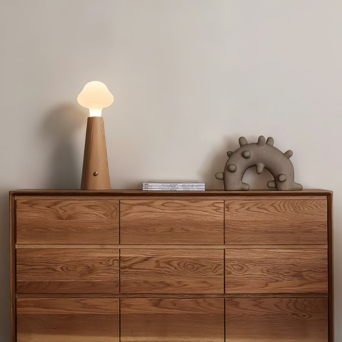 Warm Wooden Nightstand Desk Lamp
