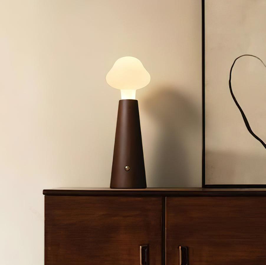 Warm Wooden Nightstand Desk Lamp