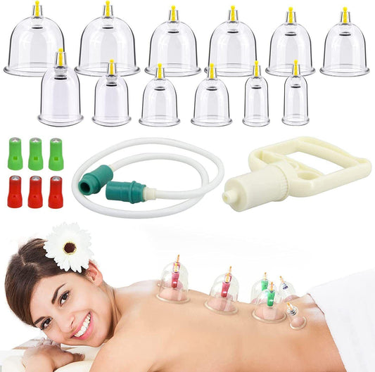 Professional Vacuum Cup Therapy Massage Kit 32-Piece Set - Lusomart
