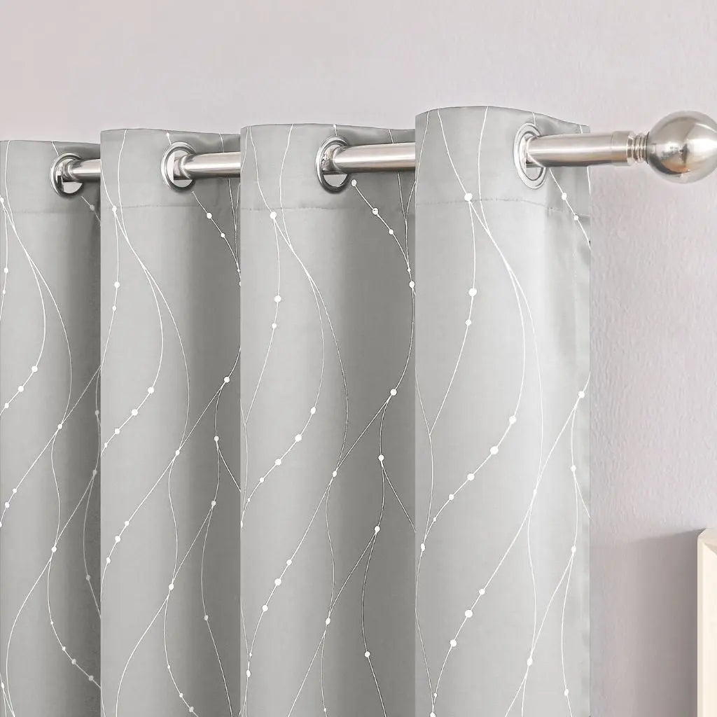 Curtain size options and blackout panel dimensions guide, helping customers choose perfect window fitting solutions