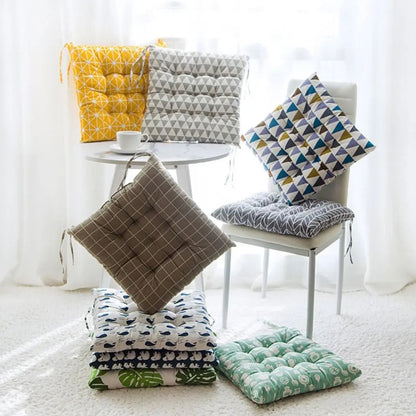 Versatile cotton seat cushion suitable for chairs, window seats, and floor seating comfort
