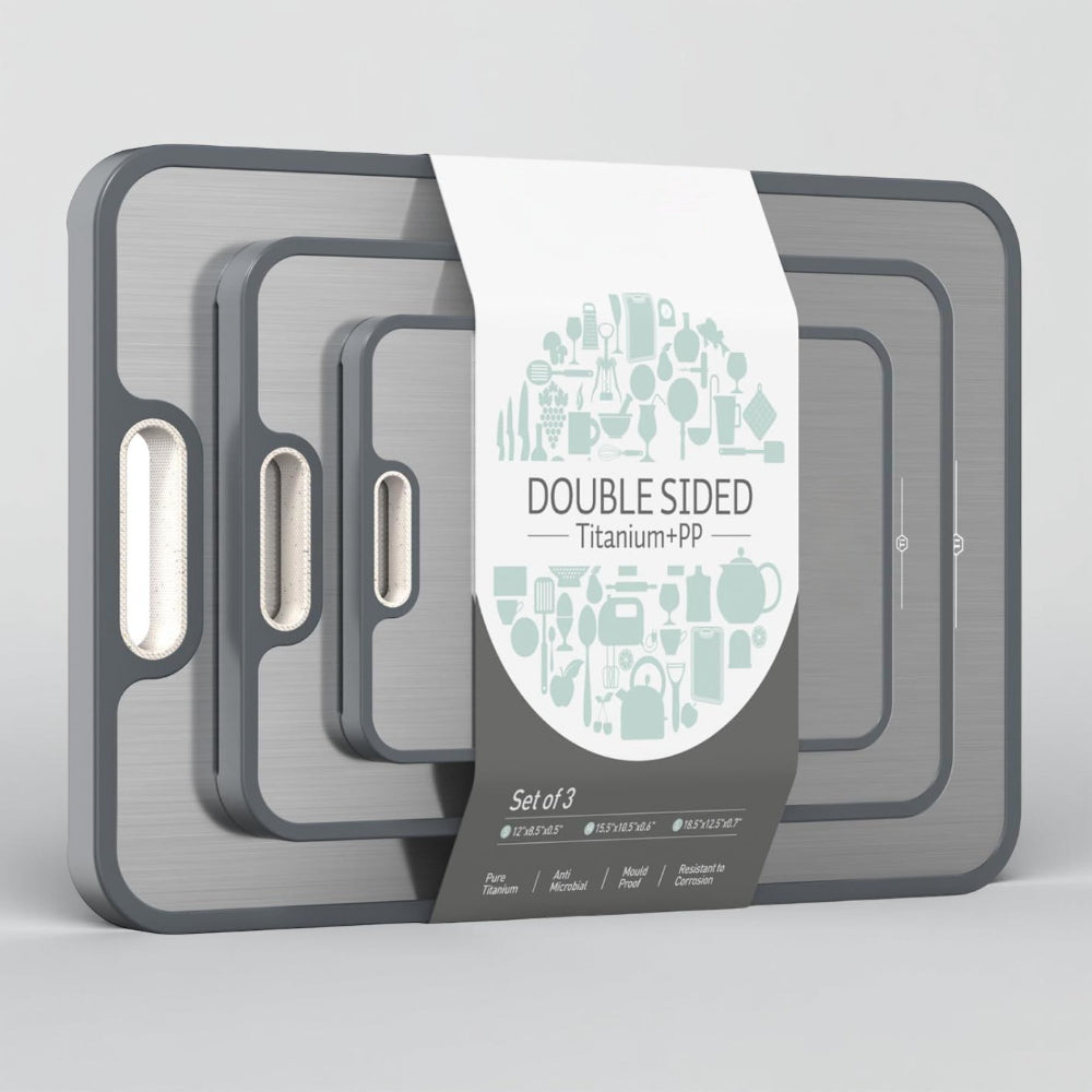 Durable Double Sided Stainless Steel Kitchen Cutting Board