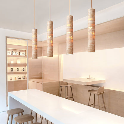 Cylinder Shape Natural Stone Pendant Lamp 4