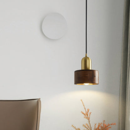 Rustic Wooden Gold Drop Pendant Lighting