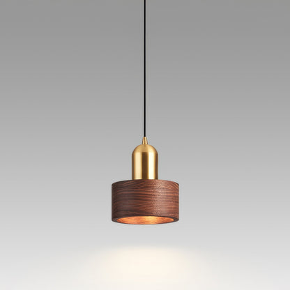 Rustic Wooden Gold Drop Pendant Lighting
