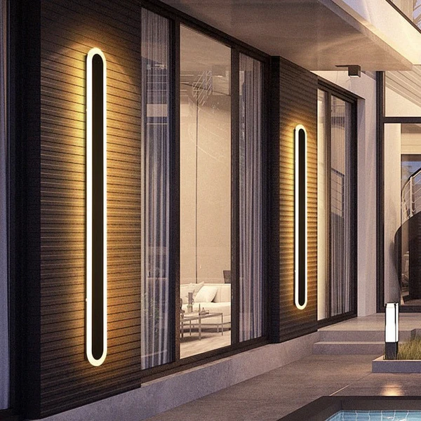 Contemporary Slim Exterior LED Wall Lamp