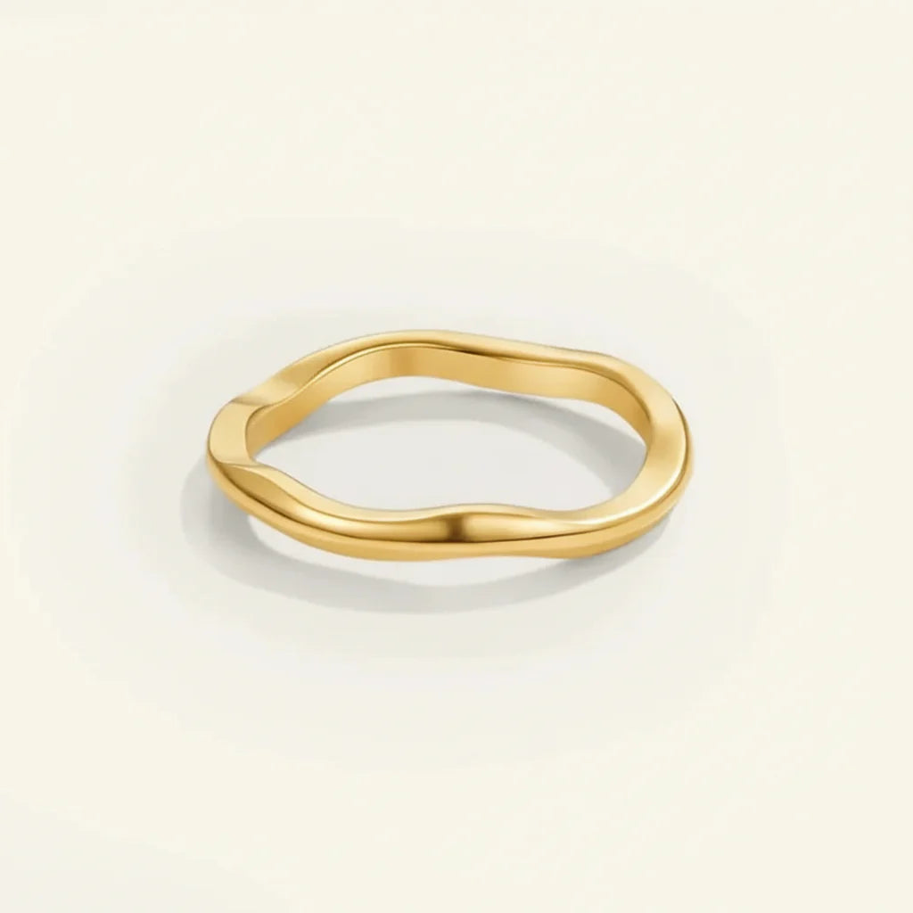 Simple Thin Gold Plated Stainless Steel Stackable Ring - Lusomart