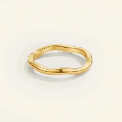 Simple Thin Gold Plated Stainless Steel Stackable Ring - Lusomart